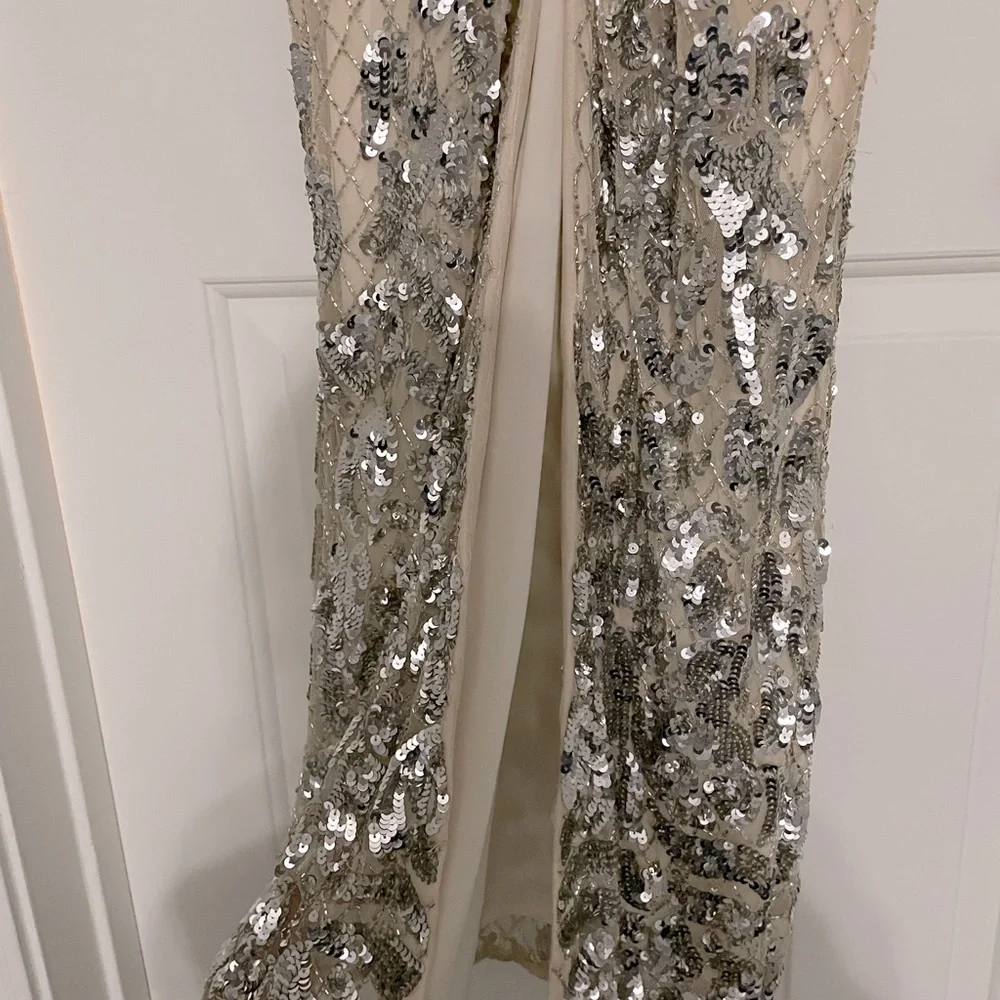 Gorgeous Designer Parker Black Hand Sewn Beaded Sequin Gown - Picture 6 of 10